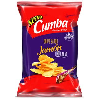 Cumba Papas Chips Onduladas Sabor Jamón 150 G