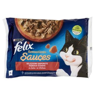 Felix Sensations Sauces Selezione Saporite In Salsa (Tacchino/Bacon & Manzo/Pomodoro) 4 X 85 G - 146126