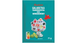 Auchan - Galaterka transparentna o smaku winogronowym - 71 g