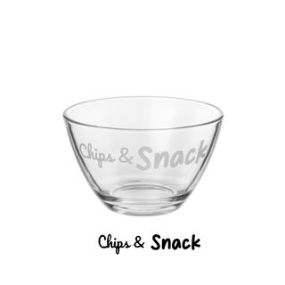 Coppetta vetro scritta Chips e Snack - 680 ml