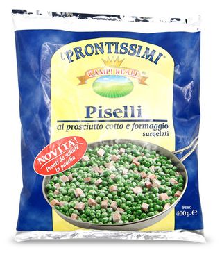 Piselli al prosciutto cotto e formaggio