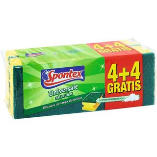 Estropajo salvauñas universal verde SPONTEX, pack 4+4 uds (26708388)