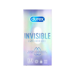 DUREX Preservativos Invisible Extra Lubrificado 12 un