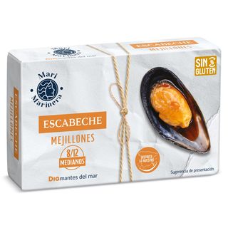 Mejillones En Escabeche 8/12 Piezas Dia Mari Marinera Lata 69 G