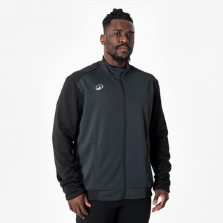 Sudadera Chándal De Fútbol Con Cremallera Aduto Kipsta Essential Negra Y Gris L Negro