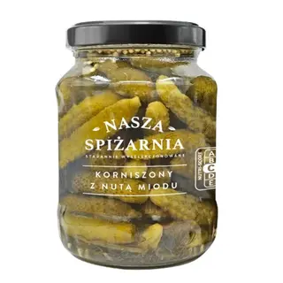 Nasza Spiżarnia Korniszony z nutą miodu, 330 g/160 g