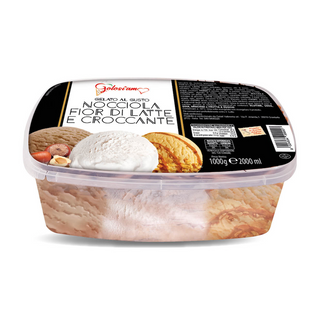 Gelato nocciola, fiordilatte e croccante 1000G