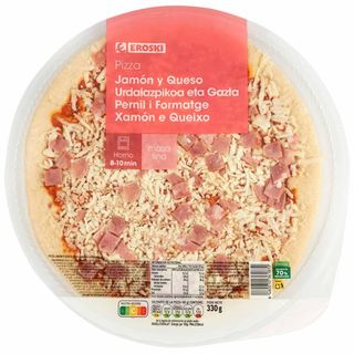 Pizza De Jamón Y Queso Eroski, 1 Ud, 330 G (26211011)