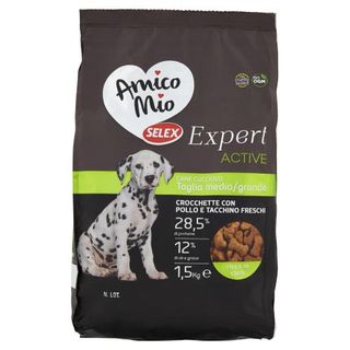 Selex Amico Mio Expert Cane Junior Di Taglia Medio/Grande Crocchette Pollo, Tacch Freschi 1,5 Kg - 409141