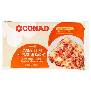 CONAD Cannelloni al Ragù di Carne Surgelati 500 g - 8003170054219
