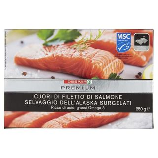Despar Premium Cuori Di Filetto Di Salmone Selvaggio Dell'Alaska Surgelati 250 G