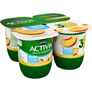 Activia Con Melocotón 0%, Pack 4X125Gr 480 G