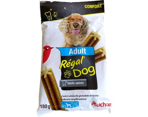 SNACKS PARA CÃO AUCHAN PORTE MÉDIO ADULTO RÉGAL' DOG DENTAL 180G