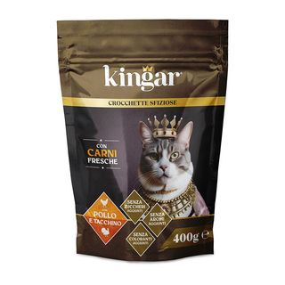 Kingar Cat Busta Crocchette 400g Pollo e Tacchino