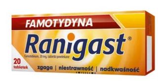 Famotydyna Ranigast 20 mg 20 tabletek