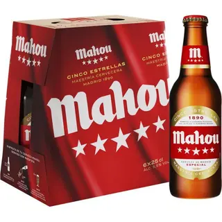 Cerveza Mahou 5 Estrellas Pack Botellín 6X25 Cl.