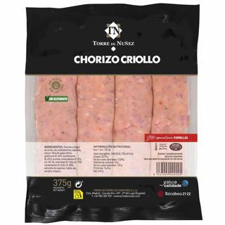 Chorizo Criollo Extra Torre De Nuñez, Pieza 375 Gr. (8425076)