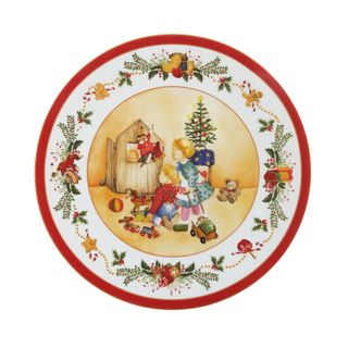 Piatto panettone natalizio Teatrino - 31 cm porcellana