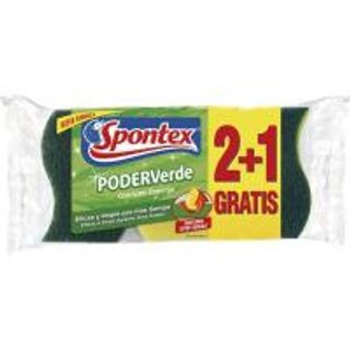 Estropajo poder verde SPONTEX, pack 2+1 unid.(16504185)