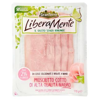 GranTerre LiberaMente Prosciutto Cotto di Alta Qualità Magro 110 g - 8004225044360