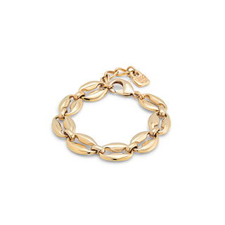 Pulsera Bañada En Oro 18K Con Eslabones Ovalados Oro M