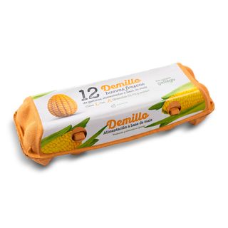 Huevos Frescos Maíz Categoría A Clase L Demillo Bandeja 12 Unidades