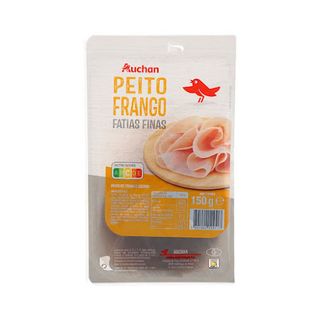 FIAMBRE DE PEITO FRANGO AUCHAN FATIAS FINAS 150G
