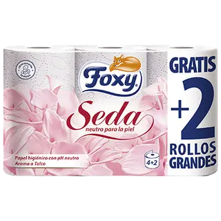 Papel Higienico Seda Ph Neutro Foxy 4 Uds Mas 2 Uds Gratis