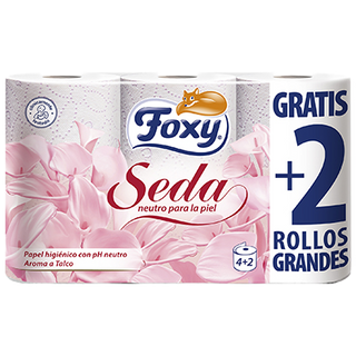 Papel Higienico Seda Ph Neutro Foxy 4 Uds Mas 2 Uds Gratis