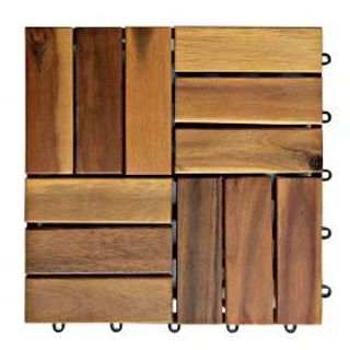 Piastrella Ad Incastro In Acacia 30x30x H 2,4 Cm 500005315