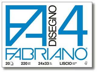 Fabriano Blocco da disegno 20FG. F4 24X33cm liscio