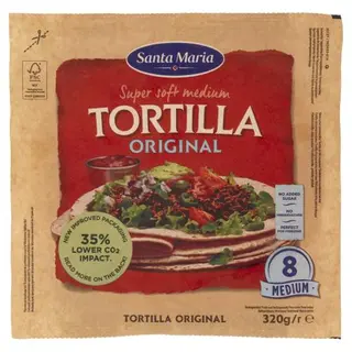 Santa Maria Super Soft Medium Tortilla Original 8 Medium 320 G