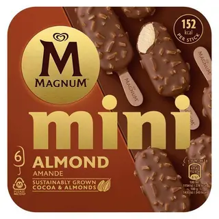 Helado Mini Almendrado Magnum, 6 Uds, Caja 266 G (25978297)