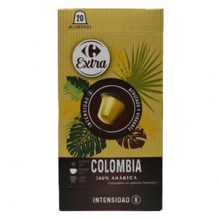 Café Colombia En Cápsulas Carrefour Extra Compratibles Con Nespresso 20 Ud.