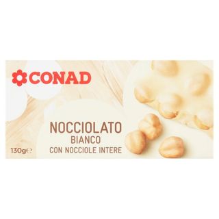 CONAD Nocciolato Bianco con Nocciole Intere 130 g - 8003170081055