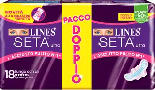 LINES SETA ULTRA LUNGO CON ALI PACCO DOPPIO 18 PEZZI   FAT0064