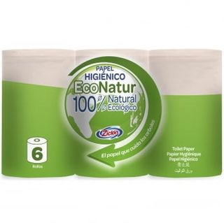Papel Higiénico Doble Capa Ecológico Econatur Ziclón 6 Rollos