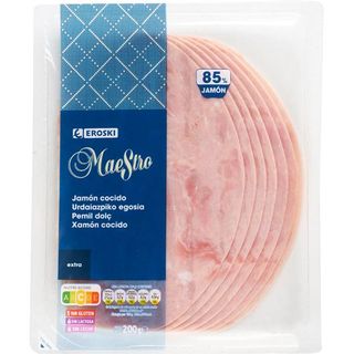 Jamón Cocido Extra Eroski Maestro, Sobre 200 G