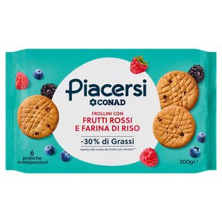 PIACERSI CONAD Frollini con Frutti Rossi e Farina di Riso 6 x 50 g - 8003170073449