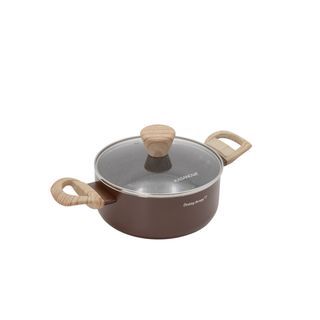 Casseruola 18 cm marrone scritta Cooking Therapy - con coperchio