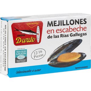 Mejillones Gallegos Escabeche 12/16 Piezas 70 G