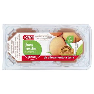 Crai Uova fresche di categoria A Grandi 2 Uova da allevamento a terra
