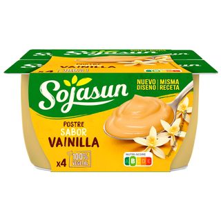 Postre Soja Vainilla Sojasun  4X100Gr