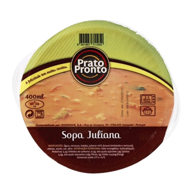 Prato Pronto Sopa Juliana 400ml