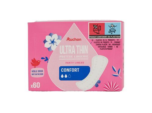 PENSOS DIÁRIOS AUCHAN ULTRA FINO NORMAL 60UN