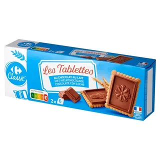 Carrefour Classic Herbatniki częściowo oblane mleczną czekoladą 150 g