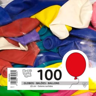 Set 100 Globos Colores St 23Cm