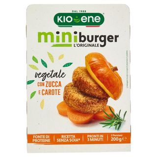 Kioene 4 Miniburger l'Originale vegetale, con Zucca e Carote 200 g