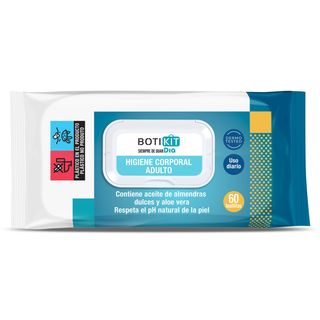 Toallitas De Higiene Corporal Para Adultos Botikit De Dia Bolsa 60 Unidades