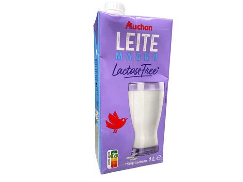 LEITE AUCHAN UHT MAGRO SEM LACTOSE 1L